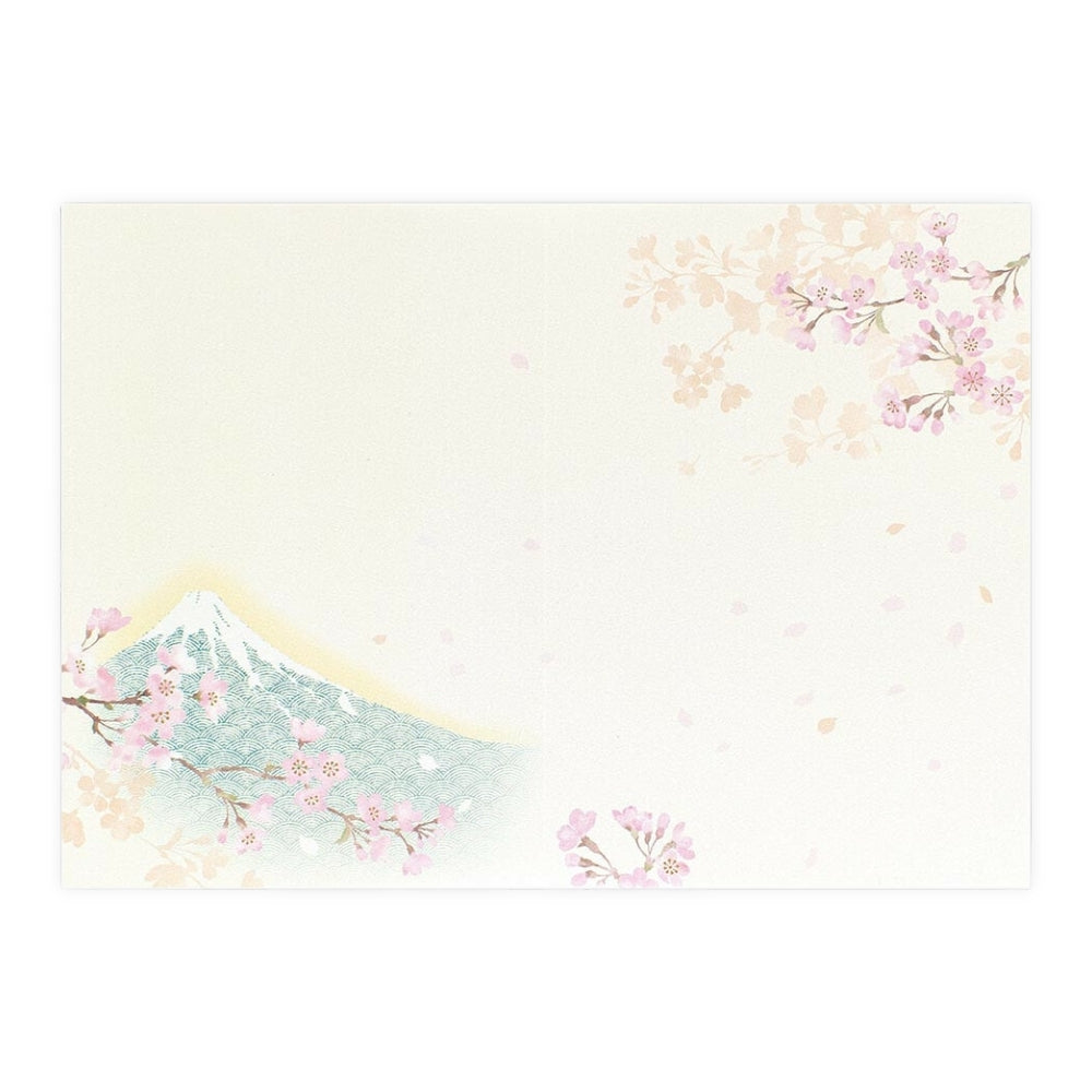 Japanese Card - Mount Fuji & Cherry Blossoms