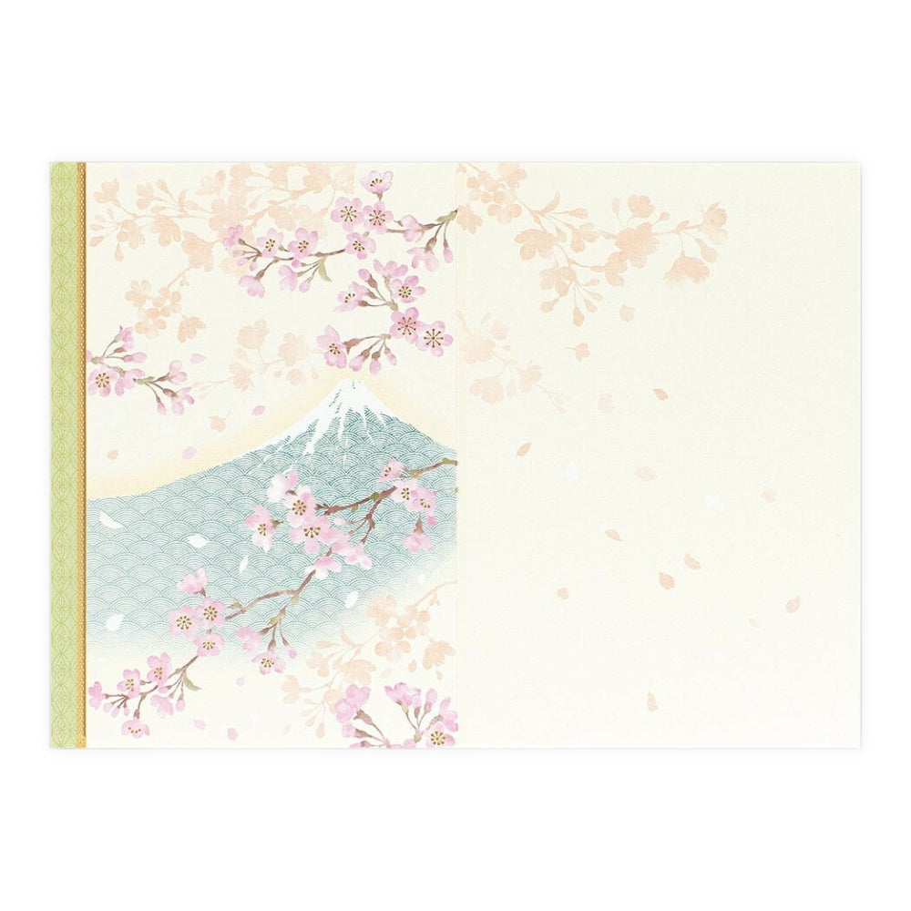 Japanese Card - Mount Fuji & Cherry Blossoms