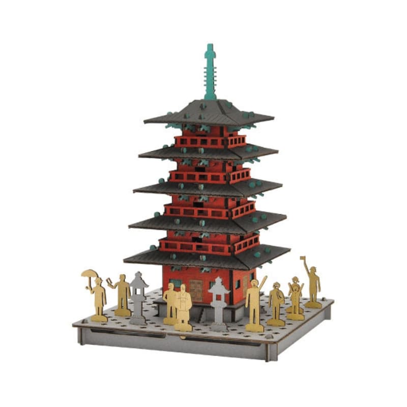 Japanese Cardboard Craft Kit – Red Pagoda