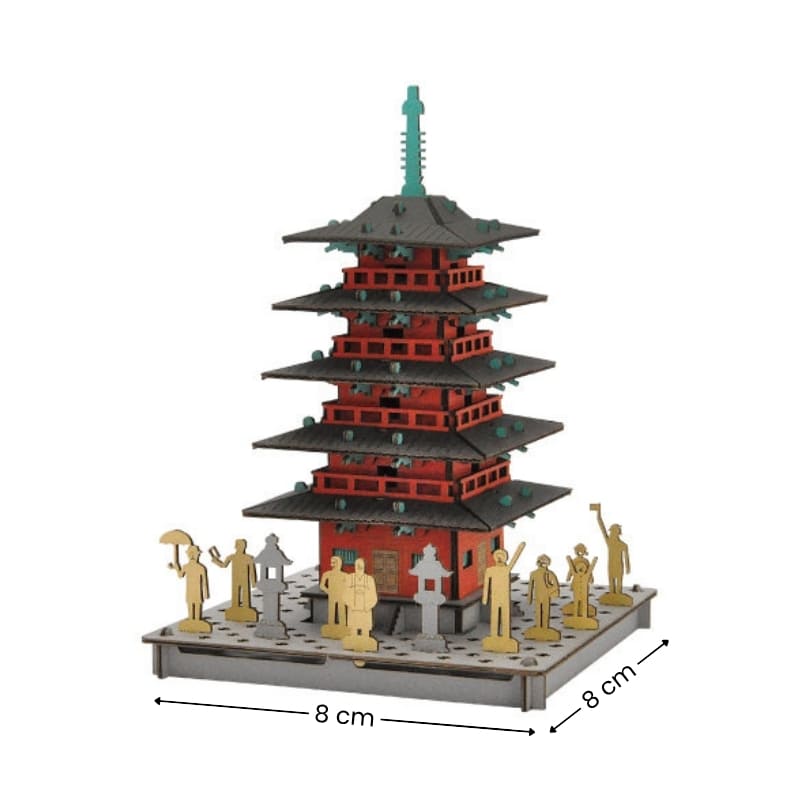 Japanese Cardboard Craft Kit – Red Pagoda