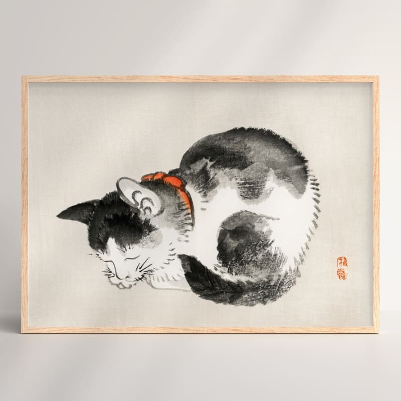 Japanese Cat Print A3
