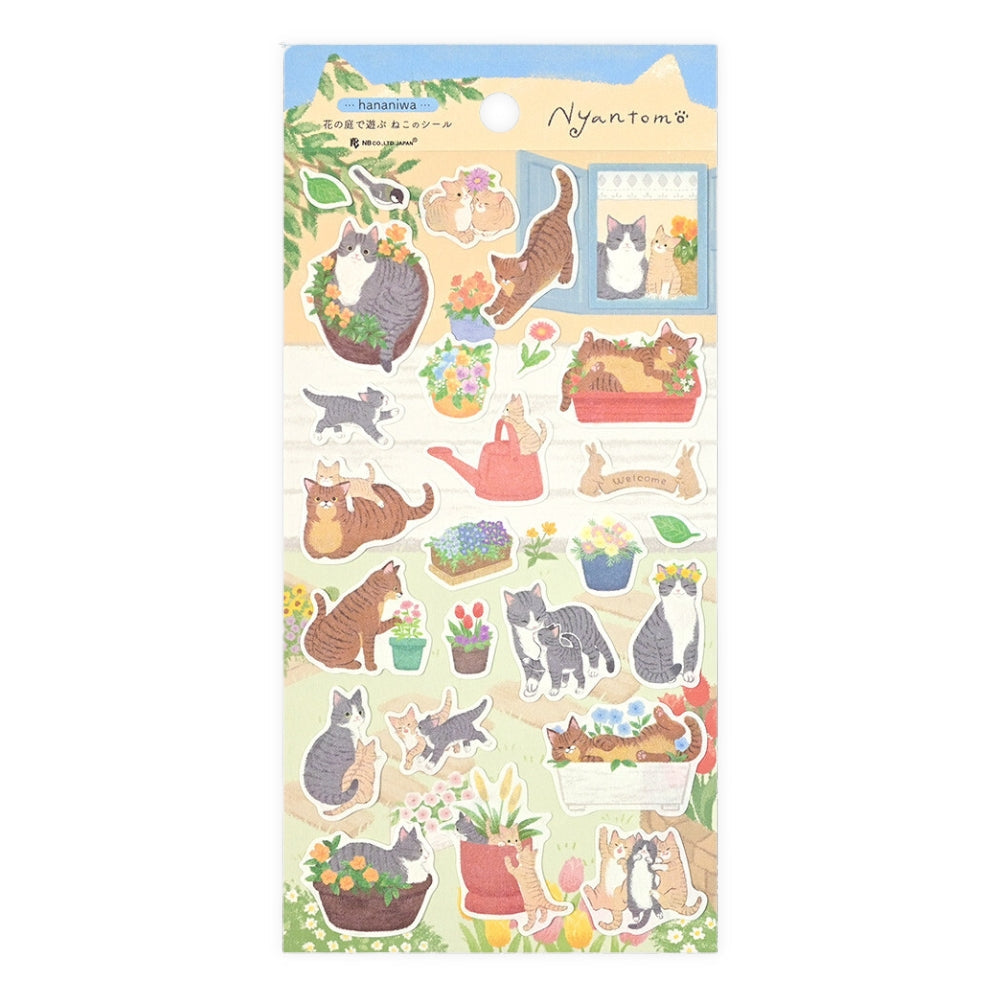 Japanese Cat Stickers - Hananiwa