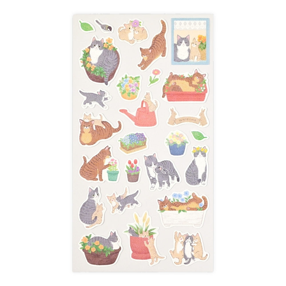 Japanese Cat Stickers - Hananiwa