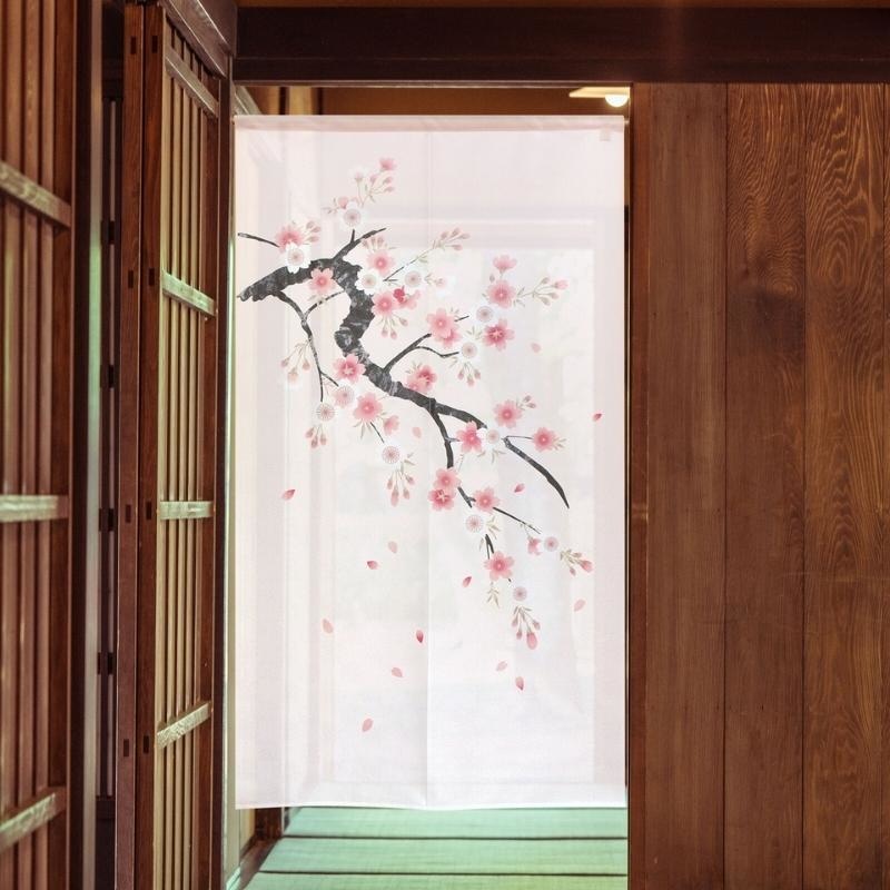 Japanese Cherry Blossom Noren 85 x 150 cm (33.5’’ x 59’’)
