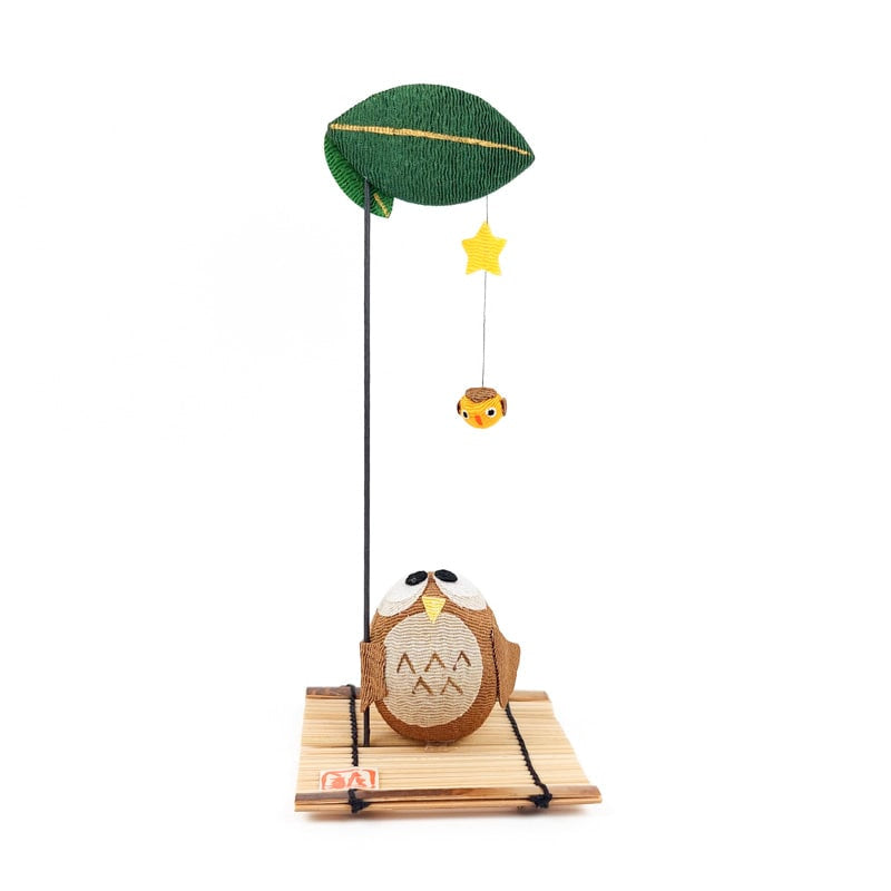 Japanese Chirimen Owl Figurine