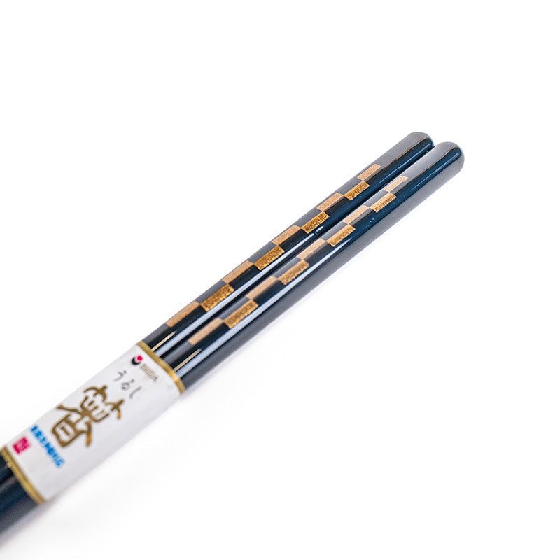 Japanese Chopsticks - Midnight Blue Ichimatsu Gold