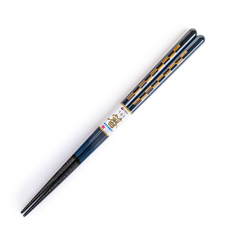 Japanese Chopsticks - Midnight Blue Ichimatsu Gold
