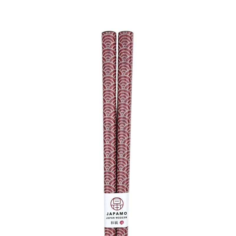 Japanese Chopsticks – Seigaiha Red