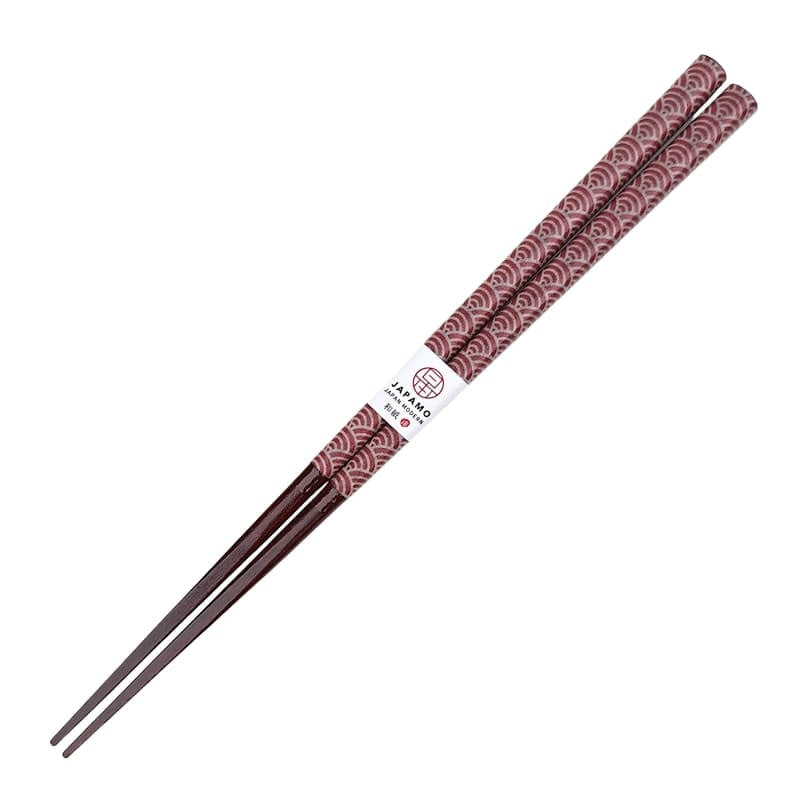 Japanese Chopsticks – Seigaiha Red