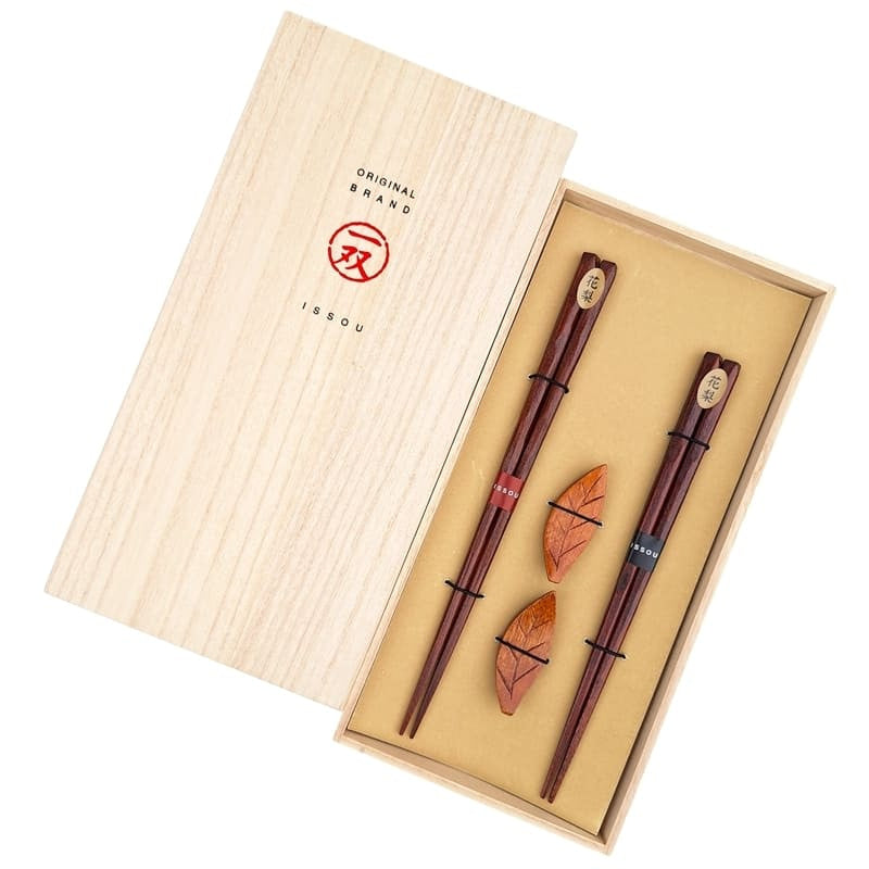 Japanese Chopsticks Set with Leaf Holders