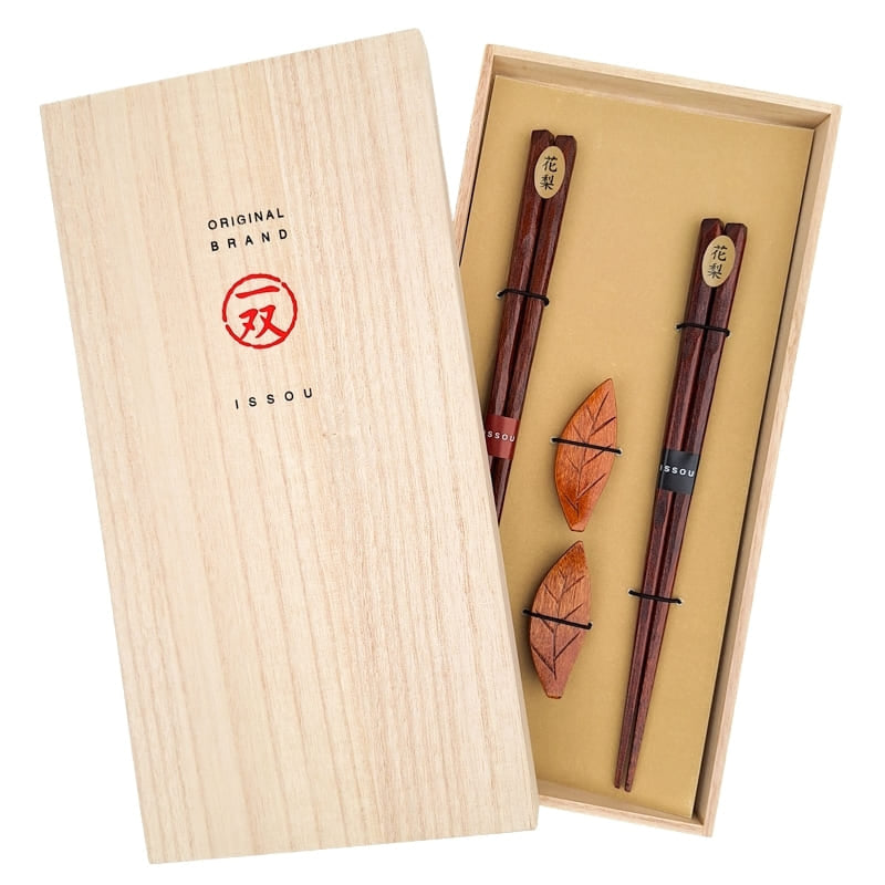 Japanese Chopsticks Set with Leaf Holders