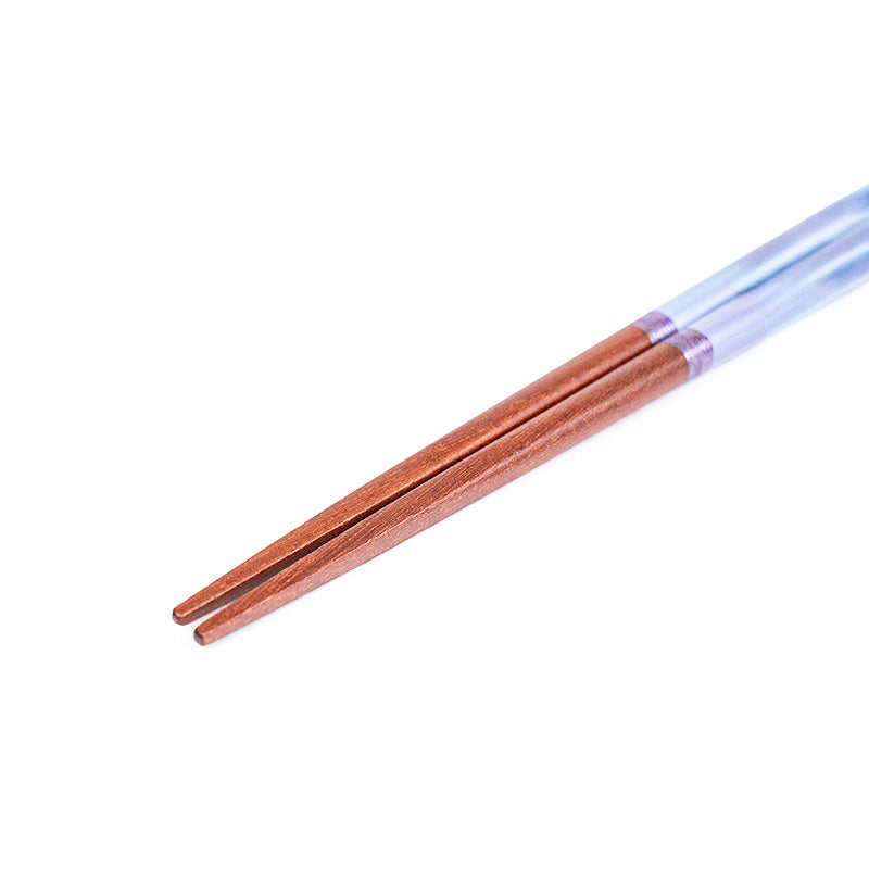 Japanese Chopsticks - Wavy Blue Glitter
