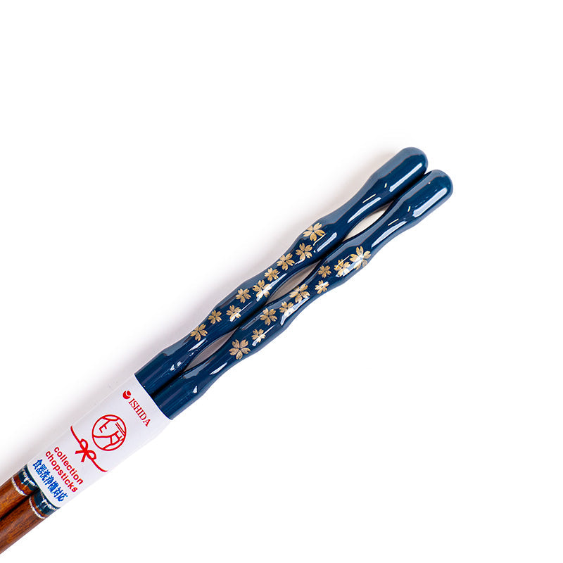 Japanese Chopsticks - Wavy Blue Sakura