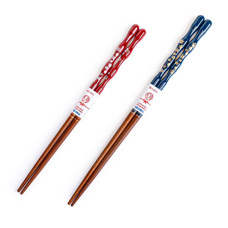 Japanese Chopsticks - Wavy Blue Sakura