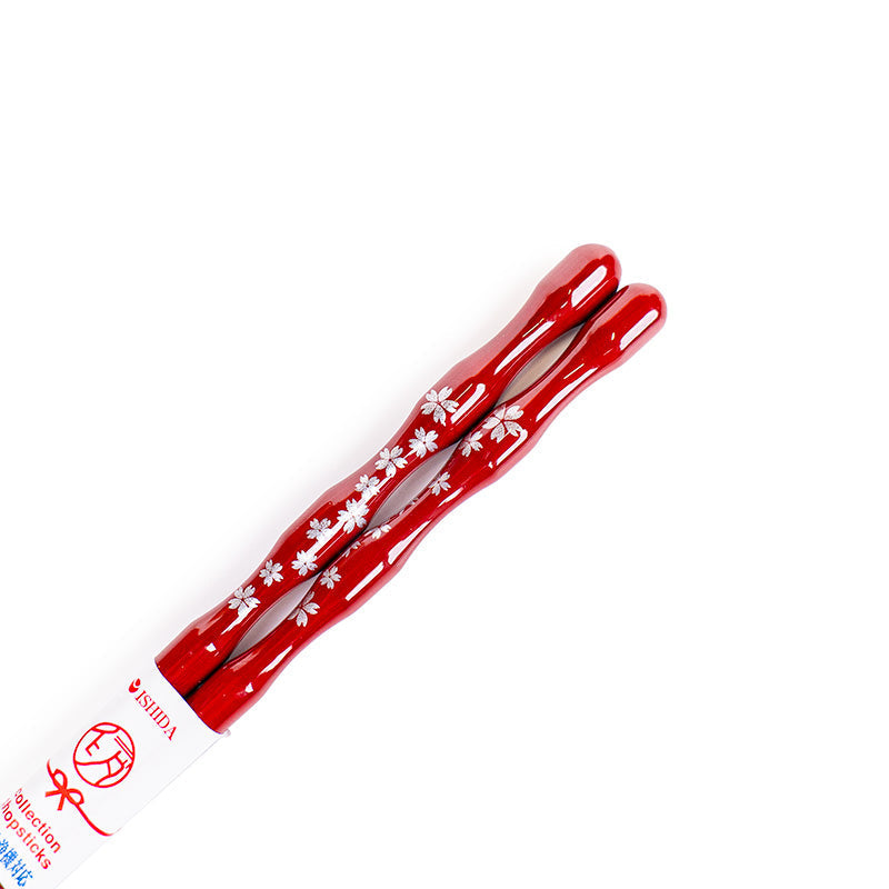 Japanese Chopsticks - Wavy Red Sakura