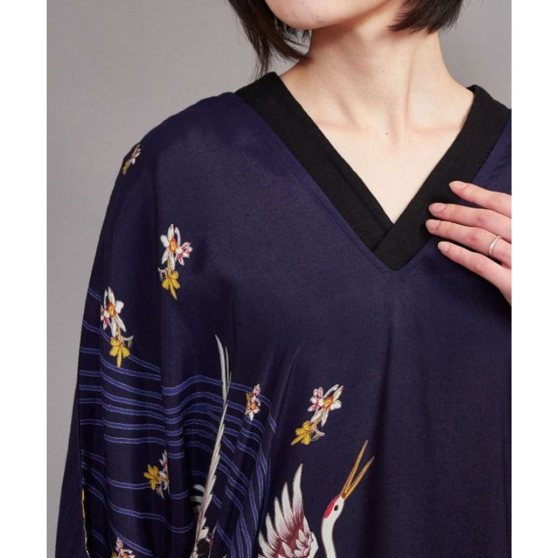 Japanese Crane Dress One Size
