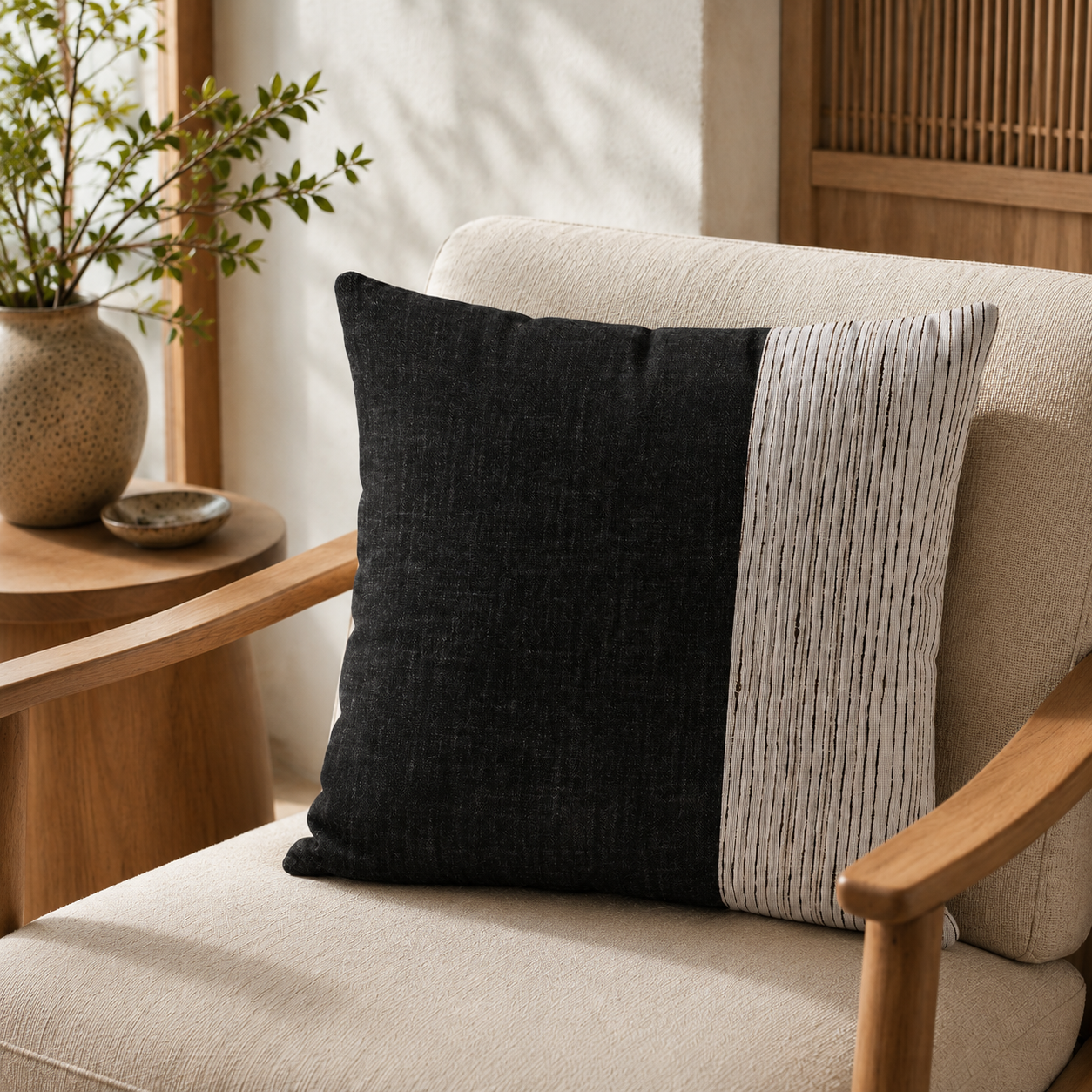 Japanese Cushion Cover - Sensuji Brown 18x18