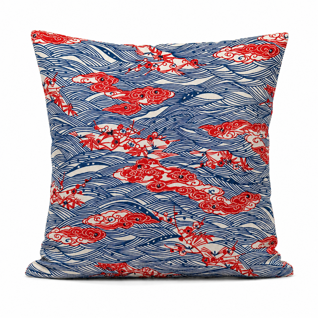 Japanese Cushion Cover Shōchikubai Pattern - 18 x 18