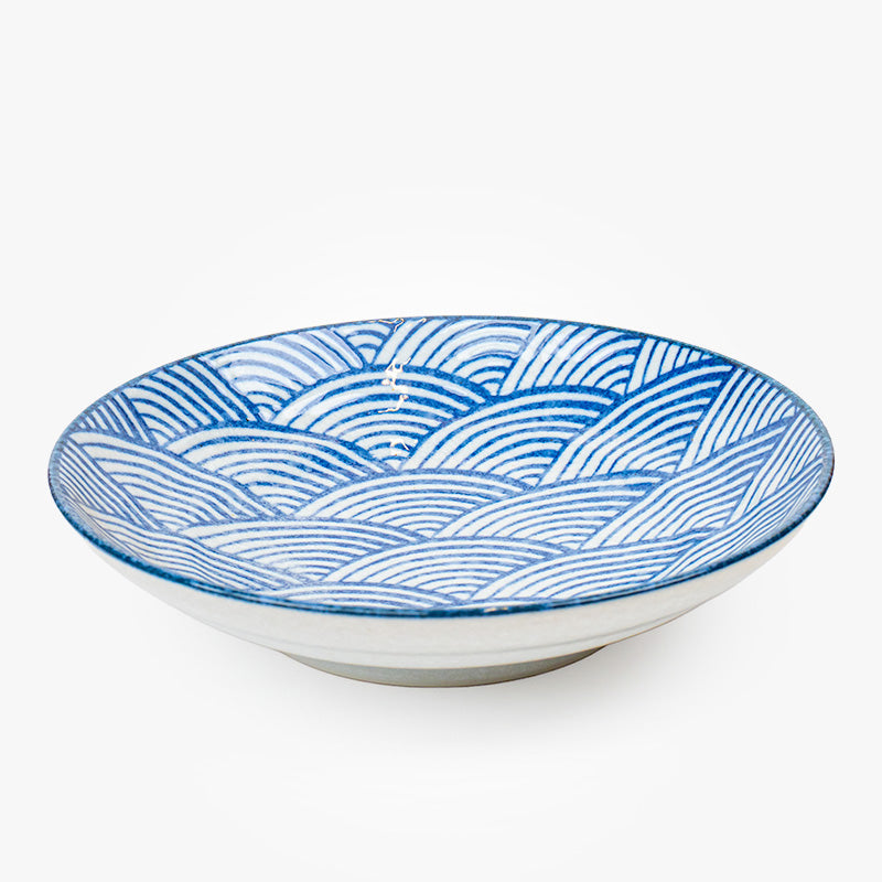 Japanese Deep Plate - Seigaiha