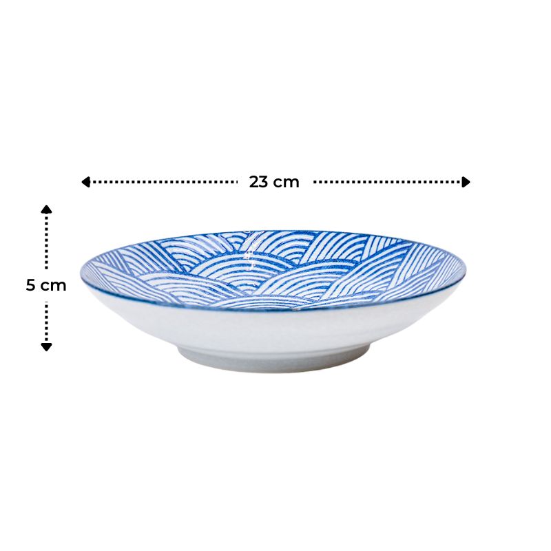 Japanese Deep Plate - Seigaiha