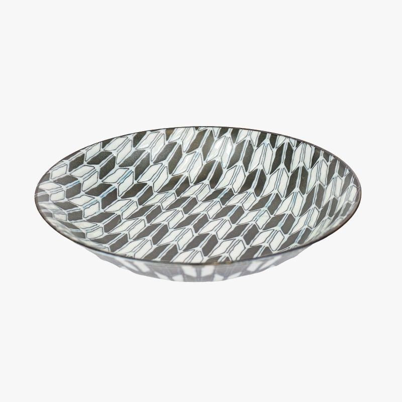 Japanese Deep Plate – Yagasuri Pattern