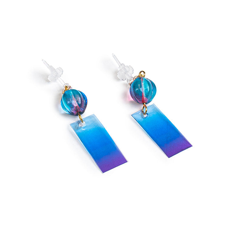 Japanese Earrings - Blue Wind Chime
