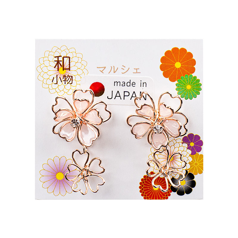 Japanese Earrings - Double Sakura