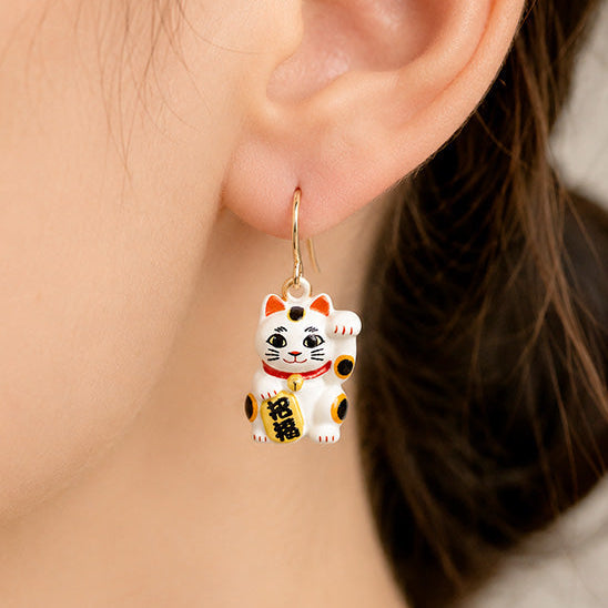 Japanese Earrings - Maneki Neko