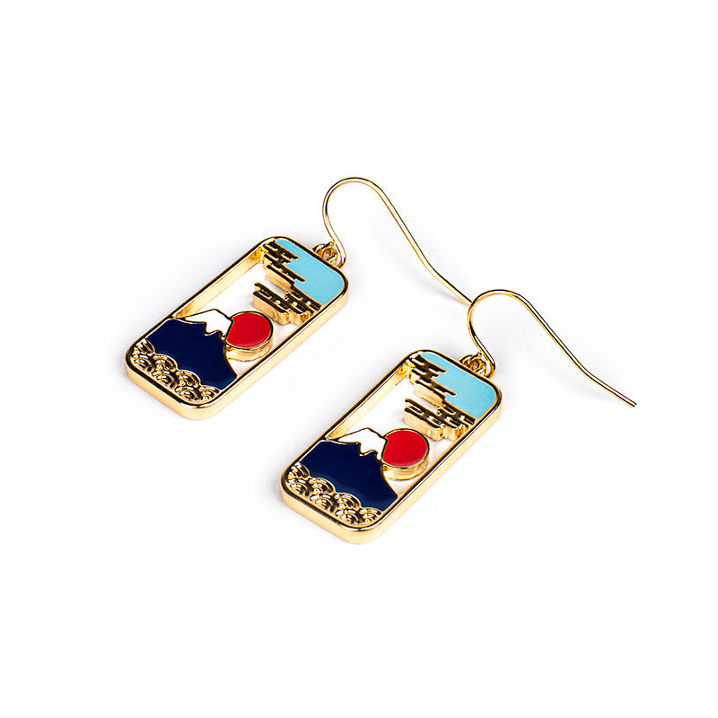 Japanese Earrings - Mount Fuji