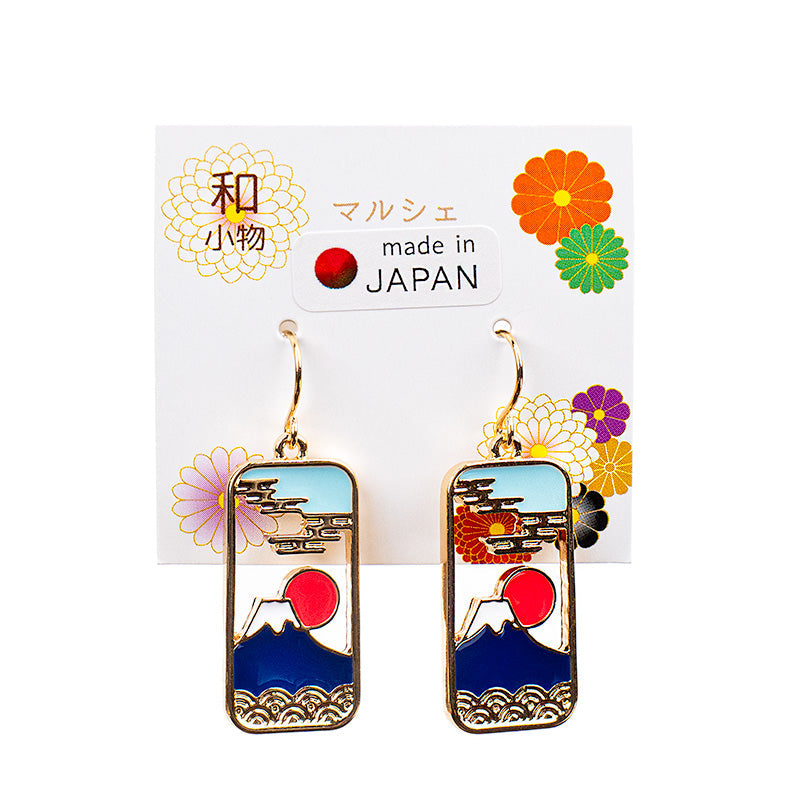 Japanese Earrings - Mount Fuji