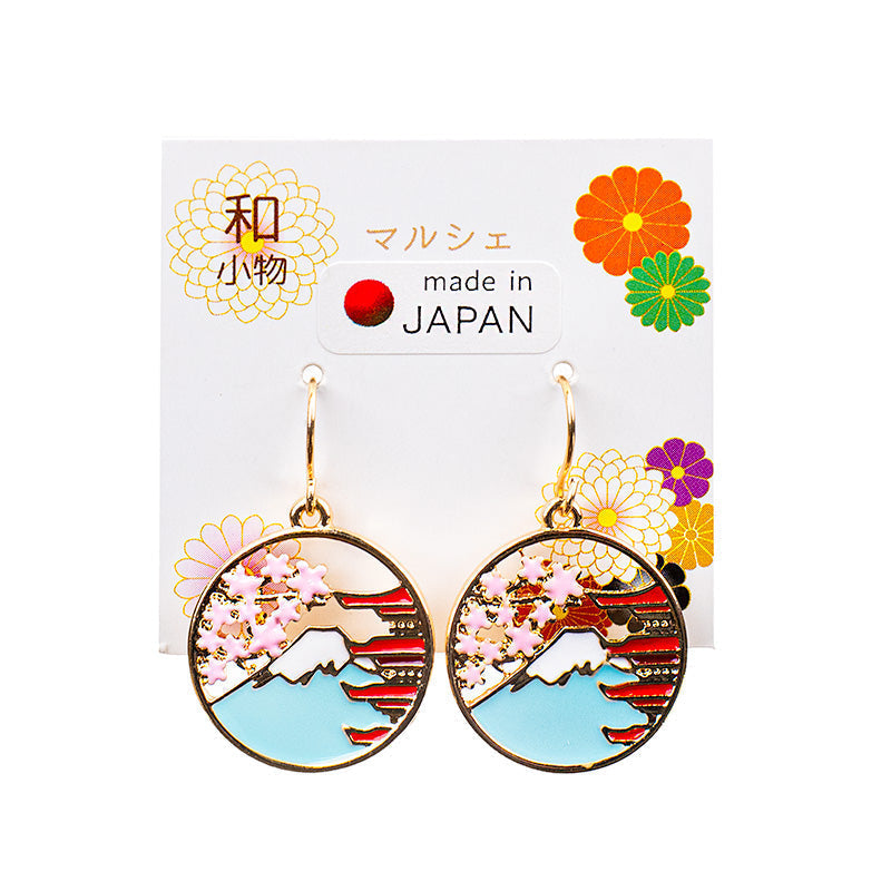 Japanese Earrings - Pagoda & Fuji