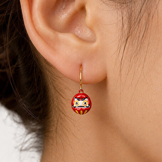 Japanese Earrings - Small Daruma