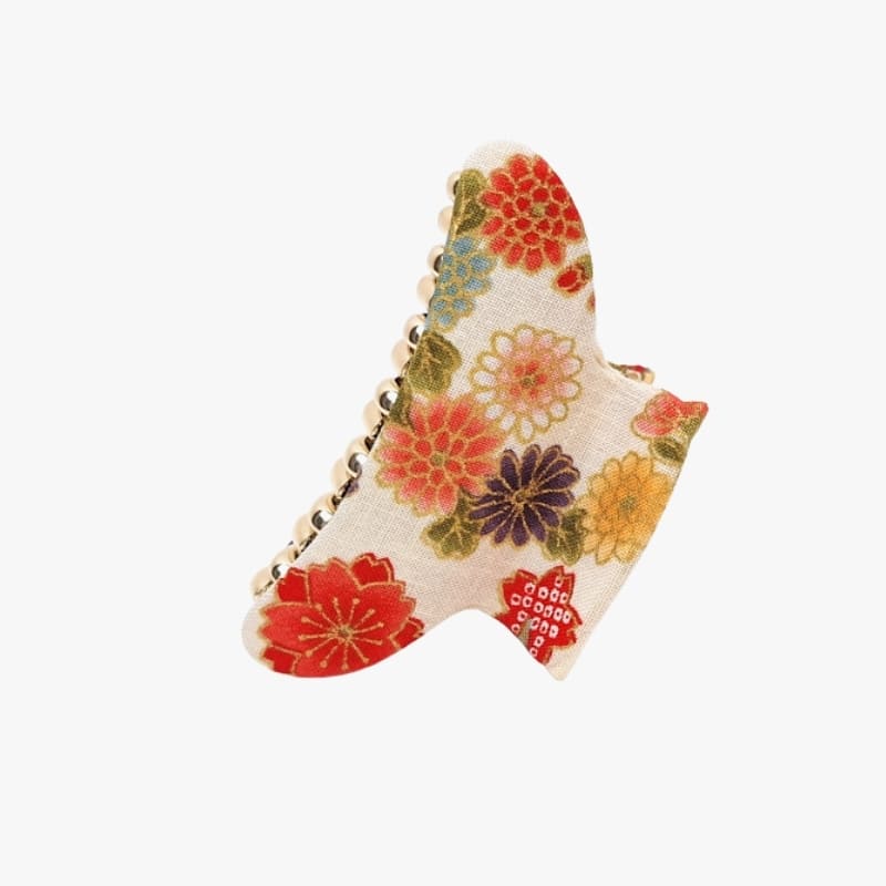 Japanese Fabric Hair Clip – White