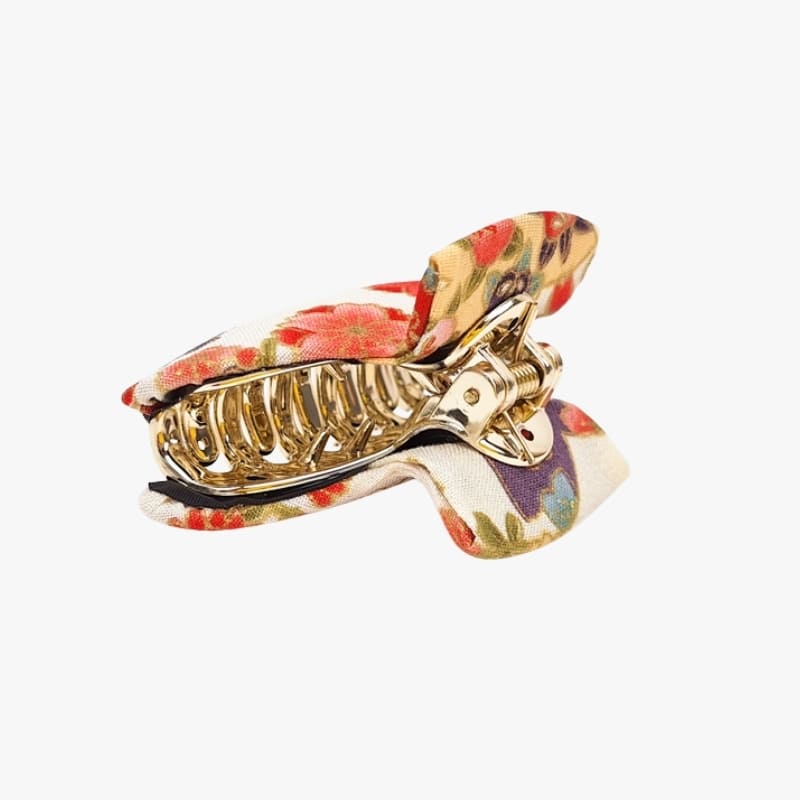Japanese Fabric Hair Clip – White
