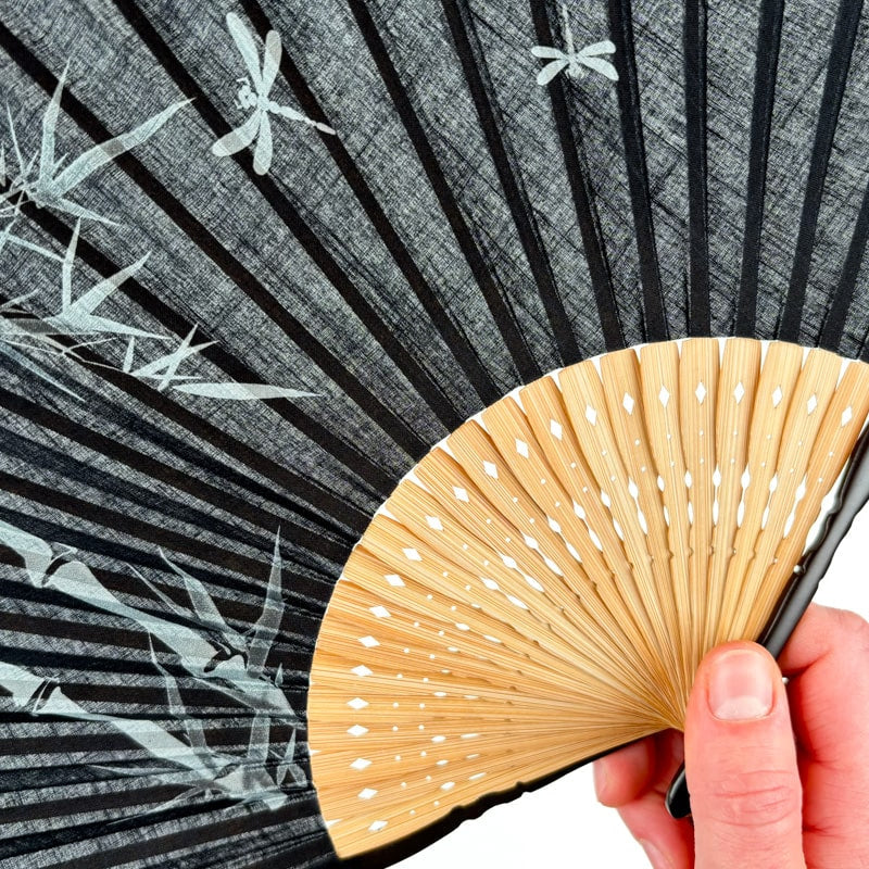 Japanese Fan - Black Tonbo