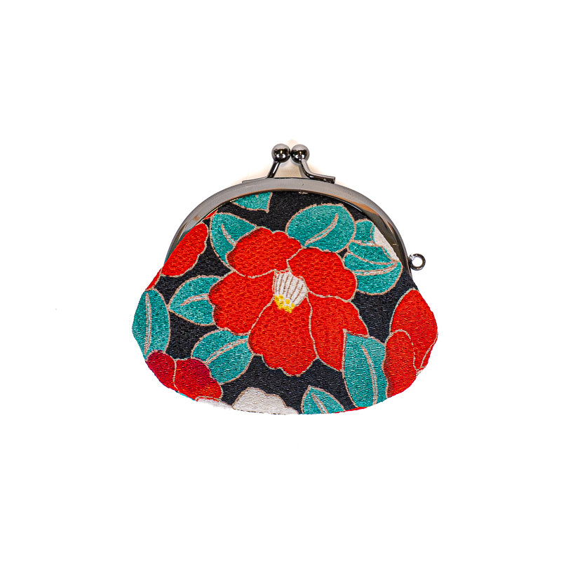 Japanese Gamaguchi Coin Purse - Camellia