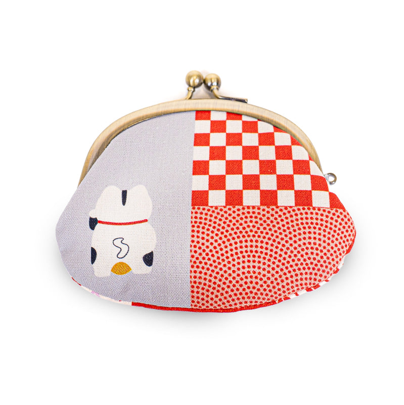 Japanese Gamaguchi Coin Purse - Maneki Neko