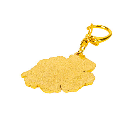 Japanese Gold-Tone Metal Keyring – Capybara Charm