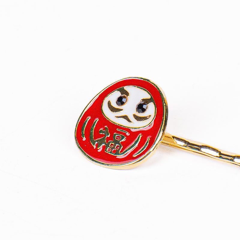 Japanese Hair Slides – Daruma & Sakura Blossom
