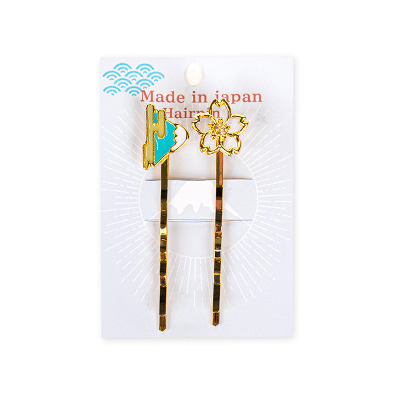 Japanese Hair Slides – Mount Fuji & Sakura Blossom
