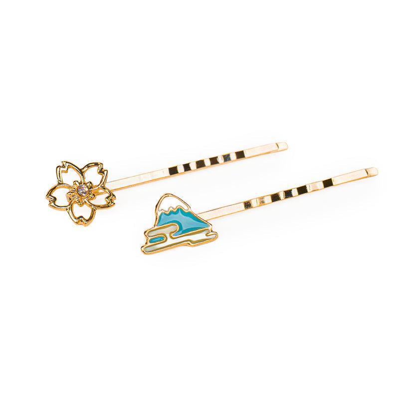 Japanese Hair Slides – Mount Fuji & Sakura Blossom