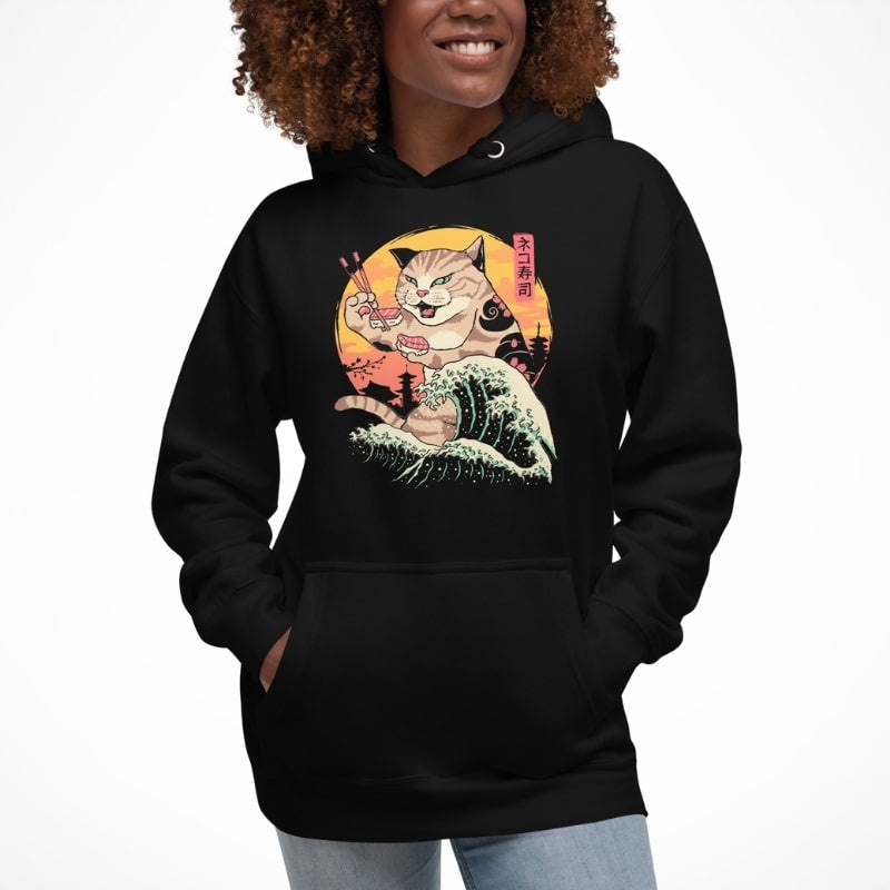 Japanese Hoodie - Kaiju Neko Sushi