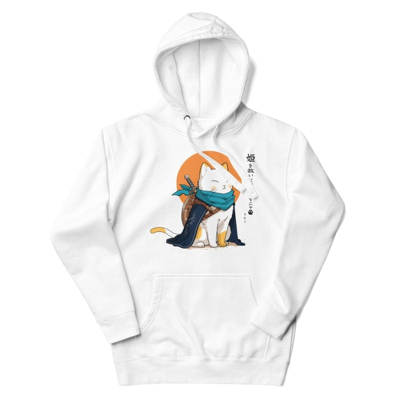 Japanese Hoodie - Legendary Cat S / White