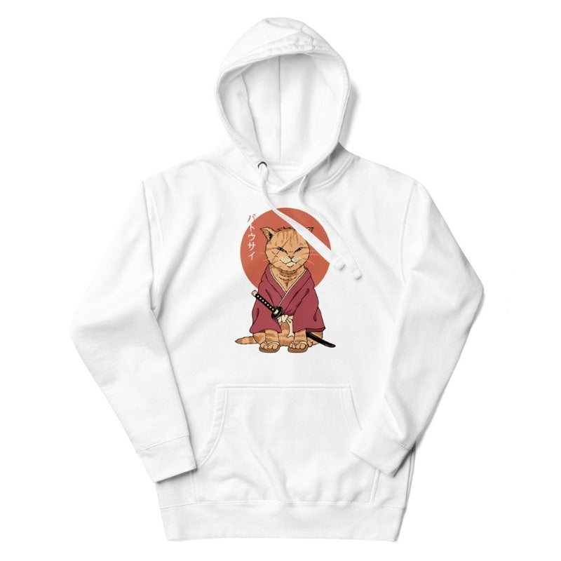 Japanese Hoodie - Neko Battôsaï S / White