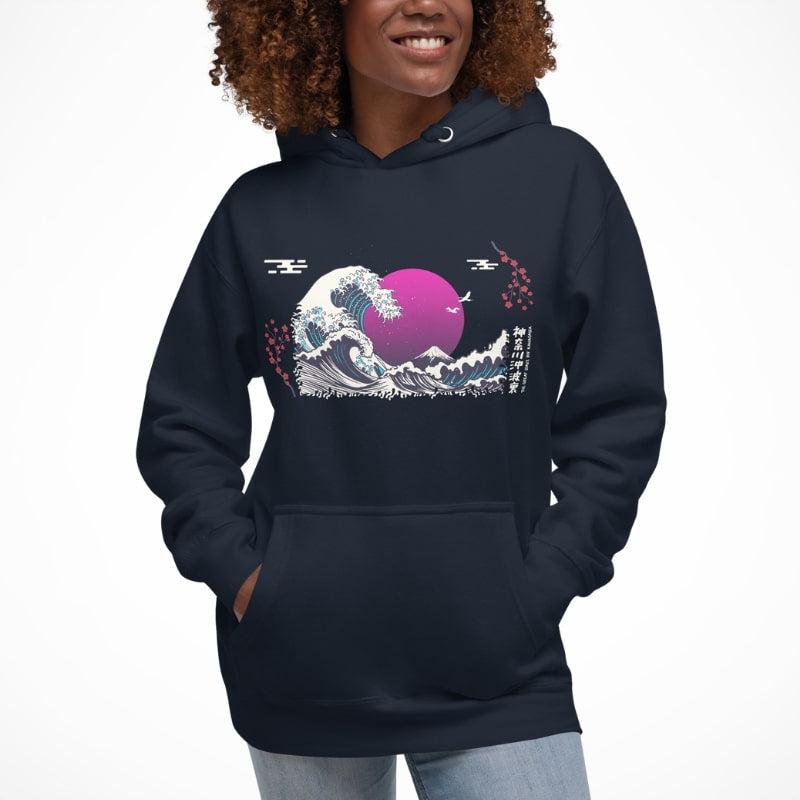 Japanese Hoodie - Purple Wave