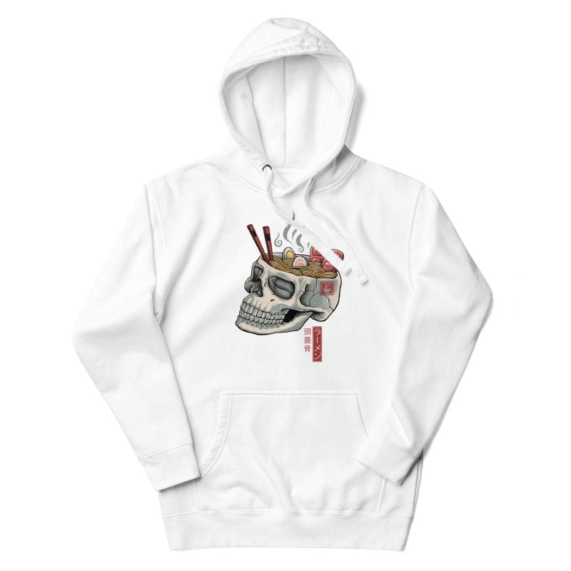 Japanese Hoodie -Ramen Skull S / White