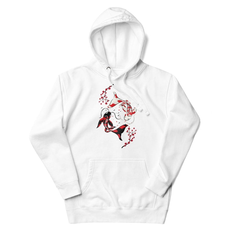 Japanese Hoodie - Sakura Koi S / White