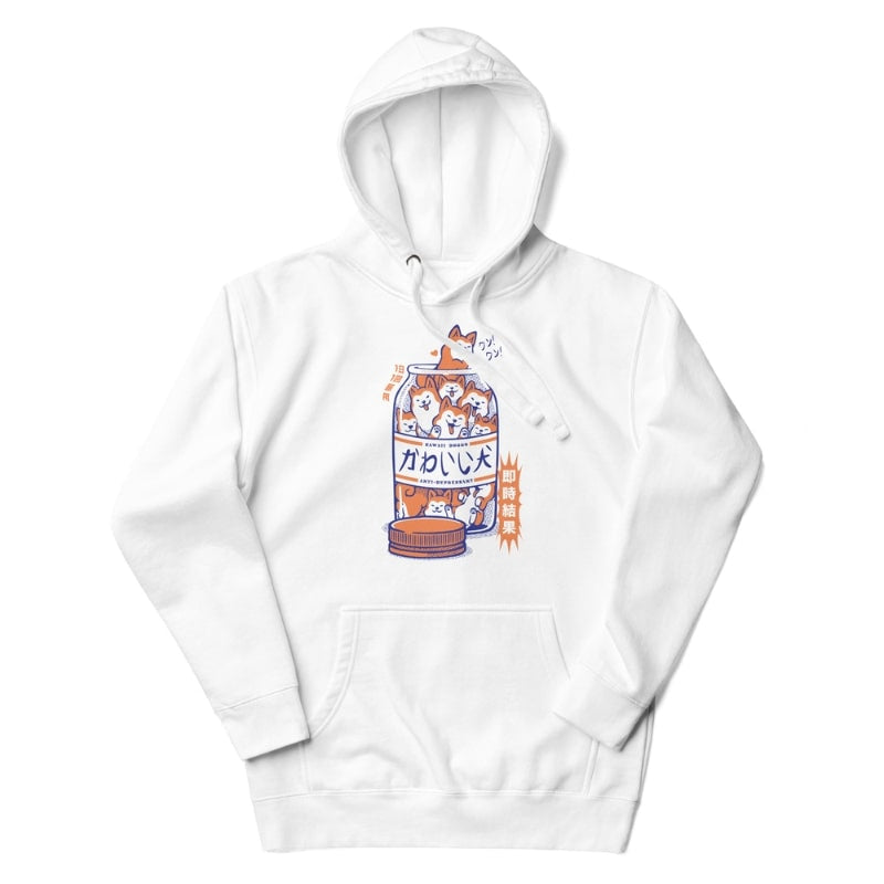 Japanese Hoodie - Shiba Anti-Depression S / White