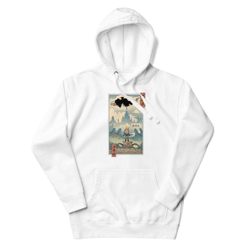 Japanese Hoodie - Ukiyo-e Legend S / White