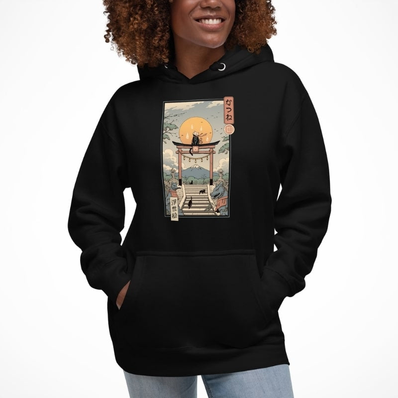 Japanese Hoodie - Ukiyo-e Neko Inari